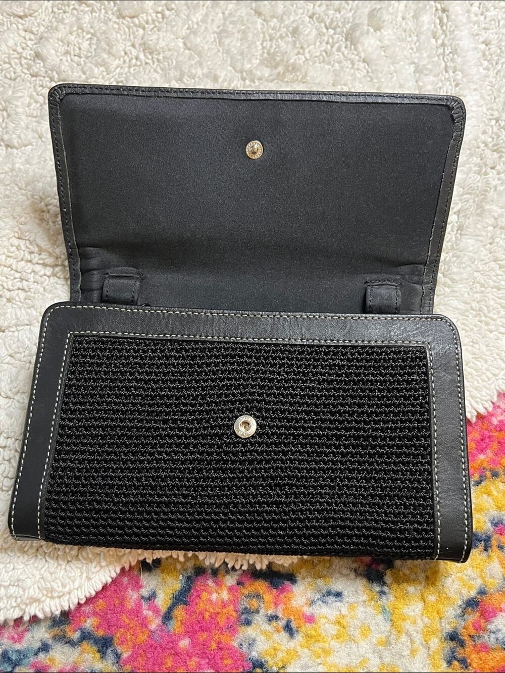 The Sak in Black Crochet Wallet or Clutch Boho Vintage